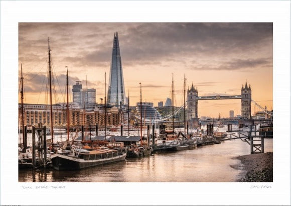Tower Bridge London twilight poster