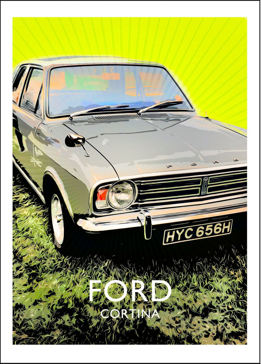 FORD　VintagePoster Ford Cortina graphic poster by David Purdie – purdie gallery
