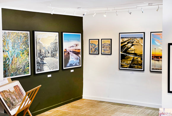 purdie gallery interior showing graphic art prints on the wall for sale