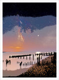 jupiter over the sea graphic art print