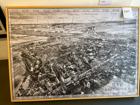 Map of Rye- 80x56cm signed limited edition canvas print HALF PRICE
