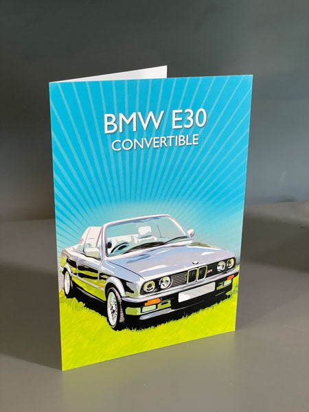 BMW E3 convertible greeting card