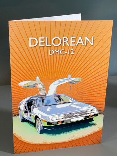 Delorean DMC 12 greeting card