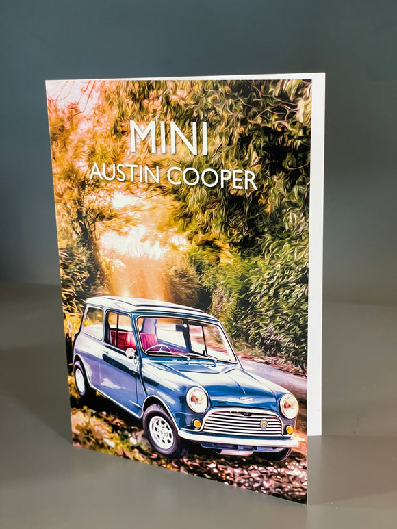 Mini Austin Cooper greeting card