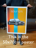 VW Golf GTI graphic poster by David Purdie