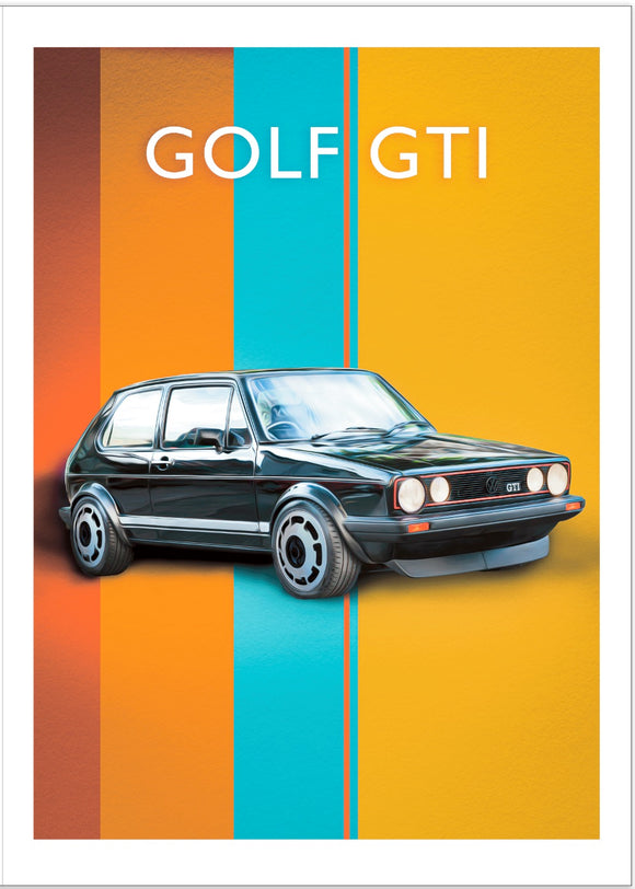 VW Golf GTI graphic poster by David Purdie