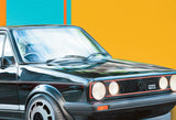 VW Golf GTI graphic poster by David Purdie