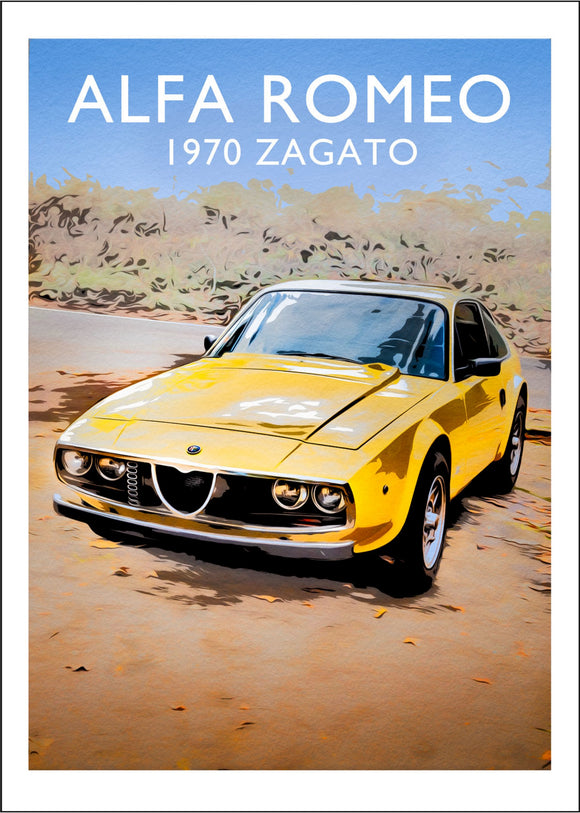 Alfa Romeo Zagato graphic poster by David Purdie