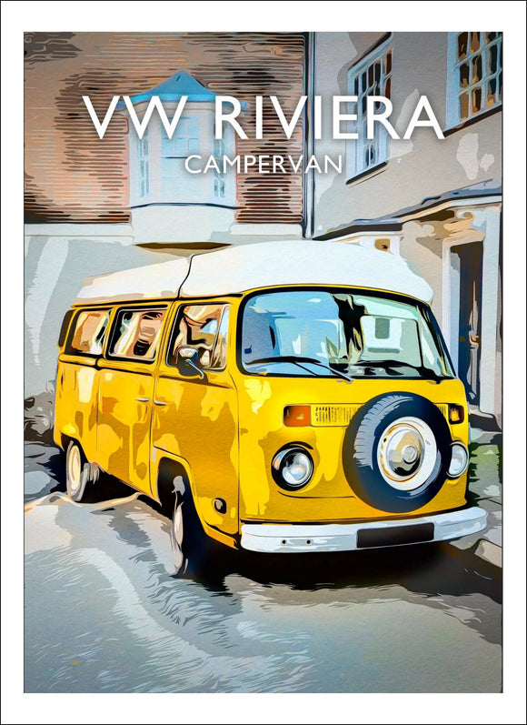 VW Riviera Campervan graphic print poster by David Purdie