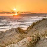 orange sunset in the dunes at camber