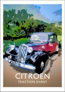 Citroen Traction Avant graphic poster by David Purdie