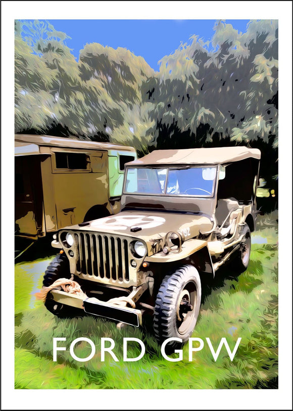 Ford GPW jeep graphic poster by David Purdie