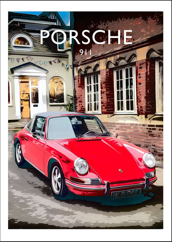 Porsche 911 graphic poster by David Purdie