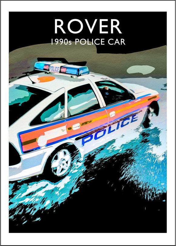 Rover Police Car graphic poster by David Purdie