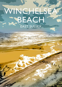 Winchelsea Beach East Sussex graphic greeting card