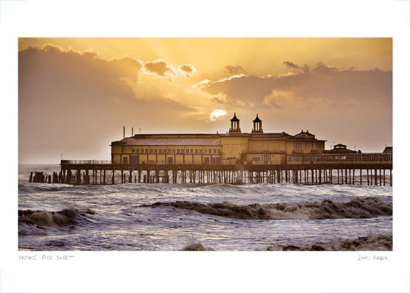 sunset over hastings pier poster