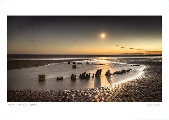 camber wreck by moonlight poster