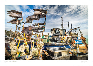fishing boats in hastings poster