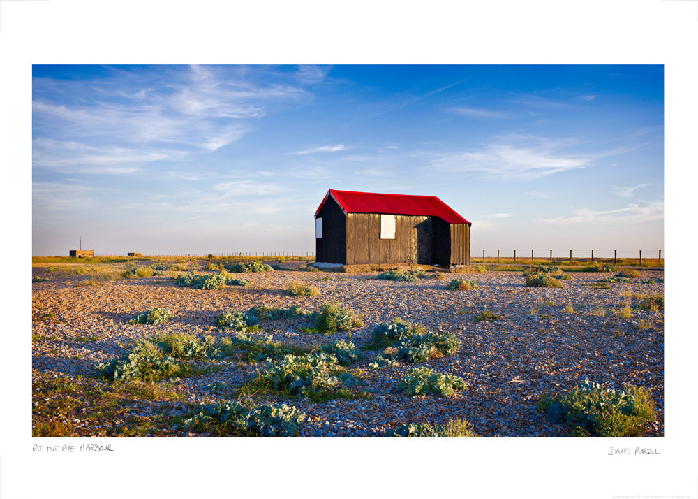 red hut rye harbour poster – purdie gallery