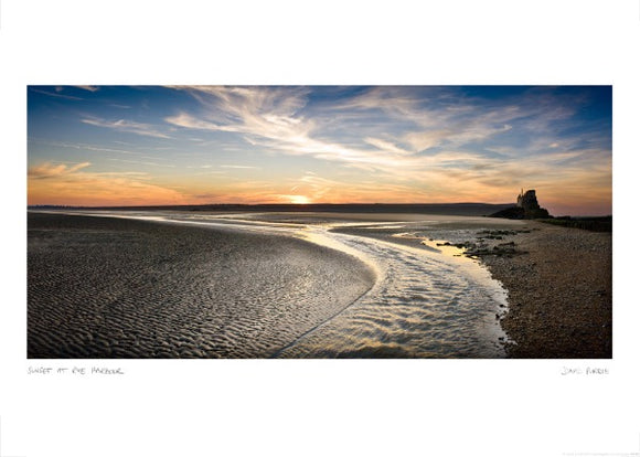 sunset at rye harbour poster
