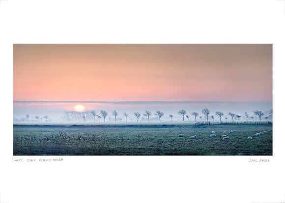 sunrise over romney marsh poster