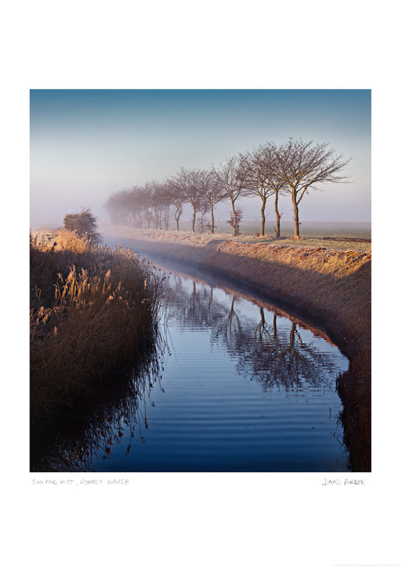 sun and mist romney marsh poster