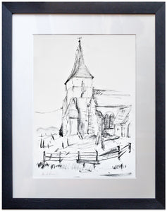 signed print of St Mary the Virgin, St Mary in the Marsh